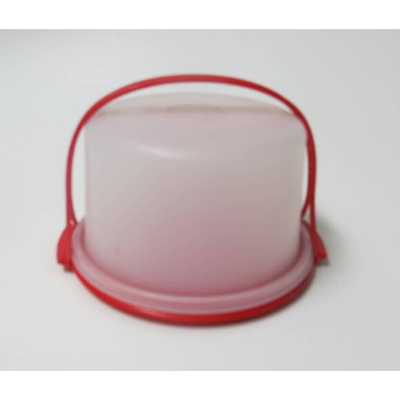 VINTAGE TUPPERWARE TOYS Mini Cake Carrier with Handle 1498-1 Red Kitchen - Picture 1 of 4